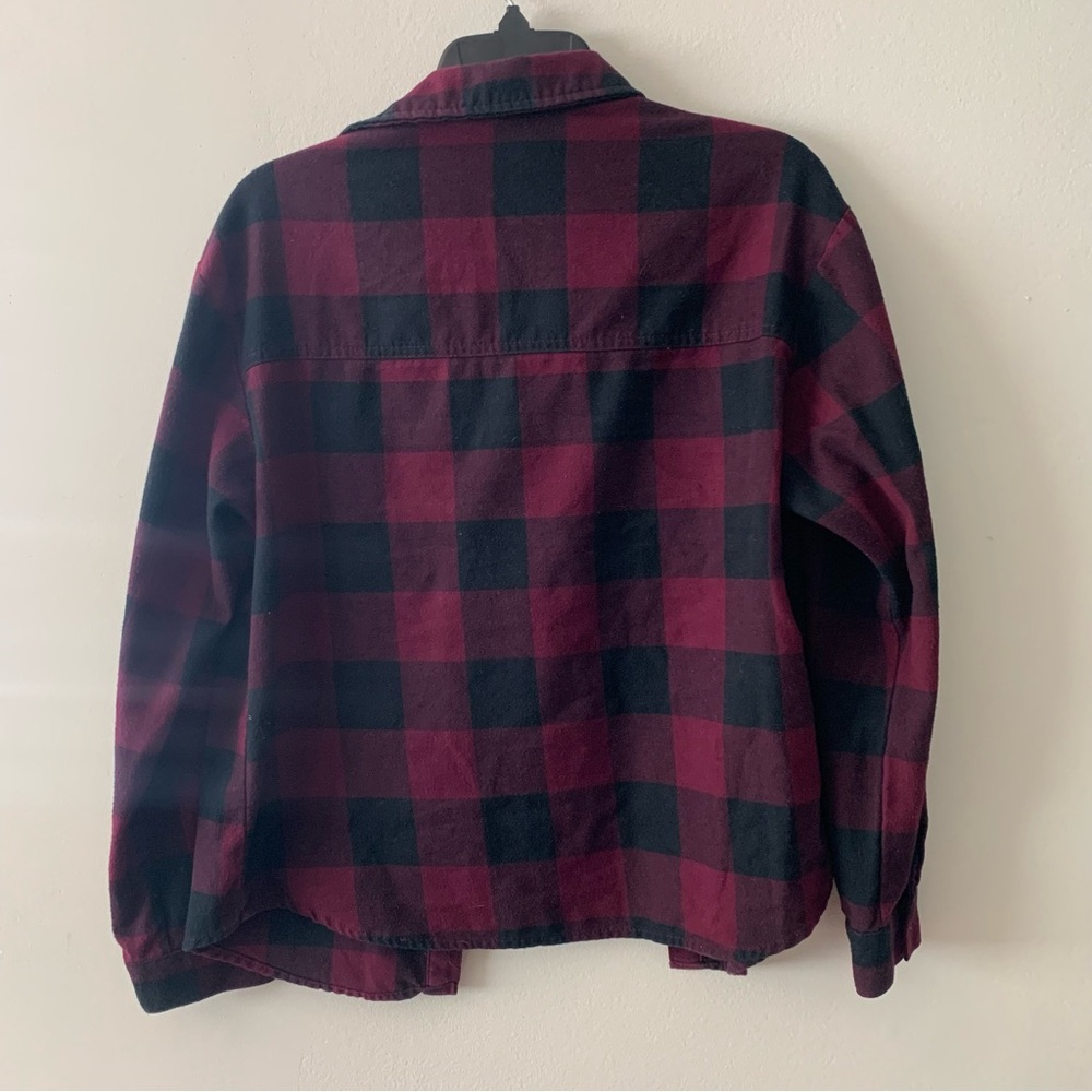 Wild Fable Plaid Burgundy & Black Small Unisex Flannel